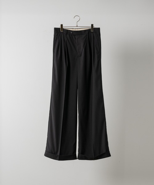 soerte スラックス ADAM ET ROPE' スラックス 「Chambrer」ワイド テーパード
