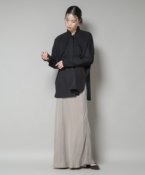 ブラウス シャツ Sara mallika/COTTON PINTUCK LACE BLOUSE レディースの画像