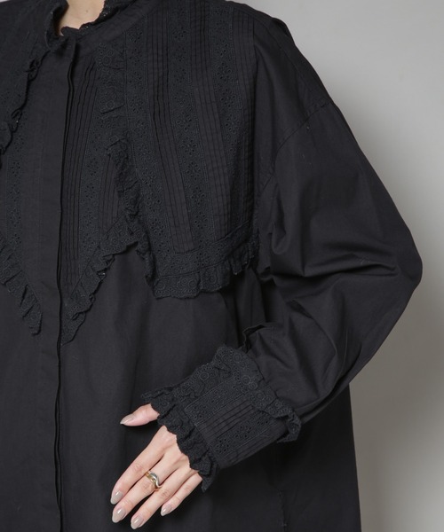 サラマリカ　ブラウス　ブラック sara mallika（サラ マリカ） ブラウス シャツ Sara mallika/COTTON