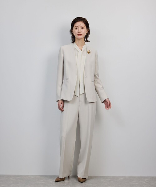 ROPE　ボウタイブラウス　ホワイト　定価2.5万　日本製　雑誌掲載 ROPE'（ロペ） ブラウス シャツ ボウタイブラウス/イージーケア・25AW