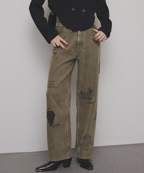 Ameri（アメリ） ジーンズ デニム デニムパンツ PAINT MOTIF PRINT