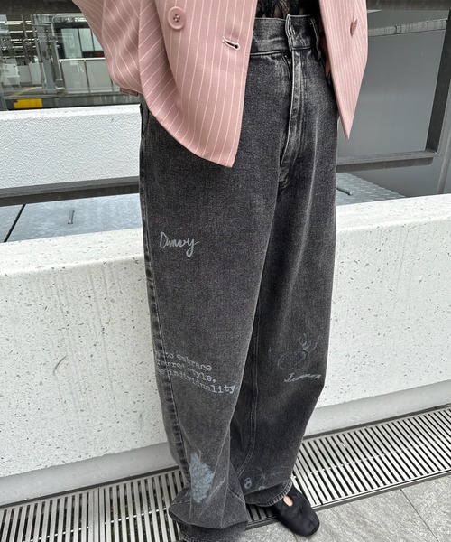 Ameri（アメリ） ジーンズ デニム デニムパンツ PAINT MOTIF PRINT