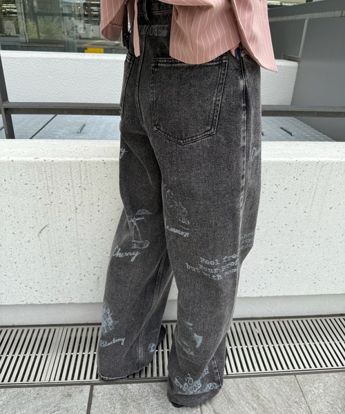 Ameri（アメリ） ジーンズ デニム デニムパンツ PAINT MOTIF PRINT