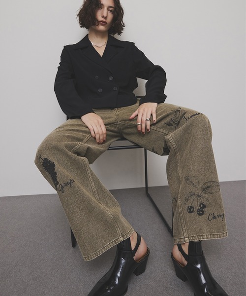 Ameri（アメリ） ジーンズ デニム デニムパンツ PAINT MOTIF PRINT