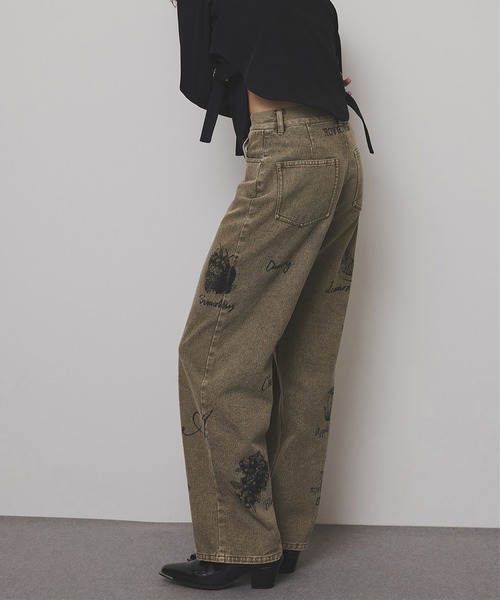 Ameri（アメリ） ジーンズ デニム デニムパンツ PAINT MOTIF PRINT