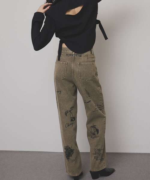 Ameri（アメリ） ジーンズ デニム デニムパンツ PAINT MOTIF PRINT