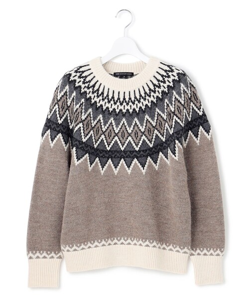 23区（ニジュウサンク） ニット セーター 「洗える」ジャガード クルー
