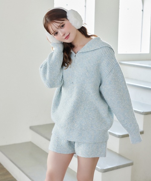 one after another NICE CLAUP セットアップ セーラーカラーニット