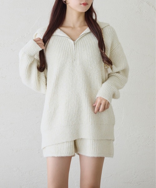 one after another NICE CLAUP セットアップ セーラーカラーニット