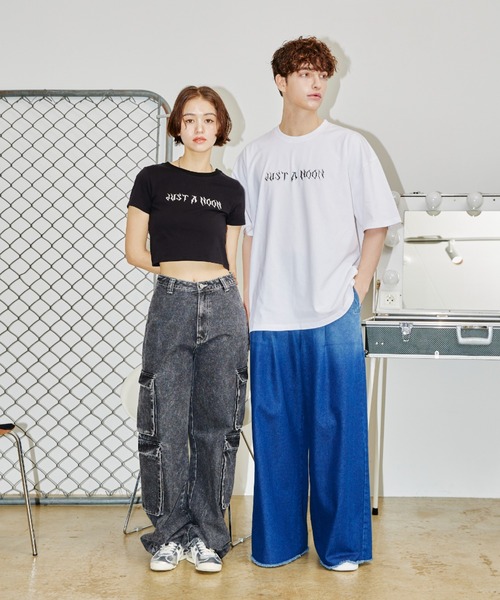 「JUST A NOON」 半袖Tシャツ FREE カーキ レディース_画像2