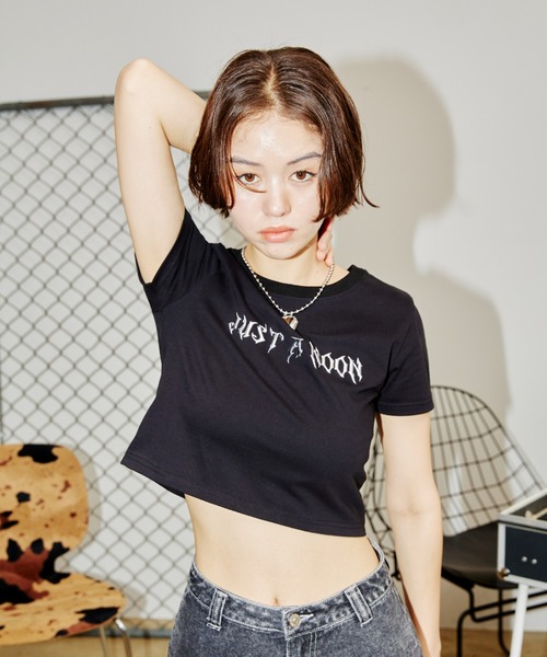 「JUST A NOON」 半袖Tシャツ FREE カーキ レディース_画像6