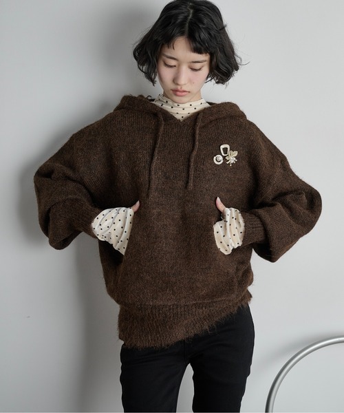 THE Yon ニット セーター ニットルーズフーディー レディース