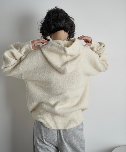THE Yon ニット セーター ニットルーズフーディー レディース