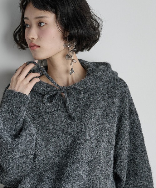 THE Yon ニット セーター ニットルーズフーディー レディース