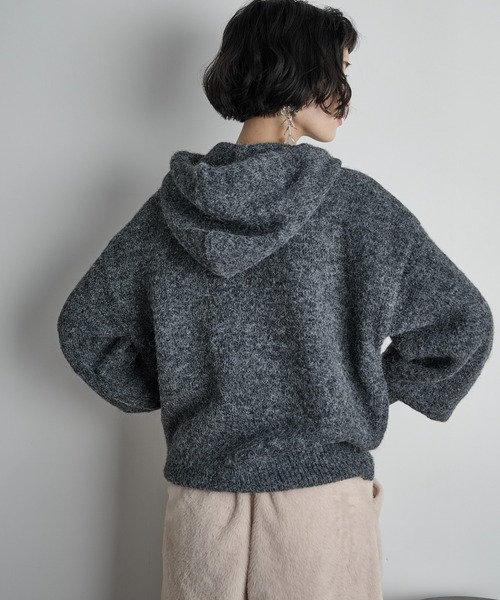 THE Yon ニット セーター ニットルーズフーディー レディース