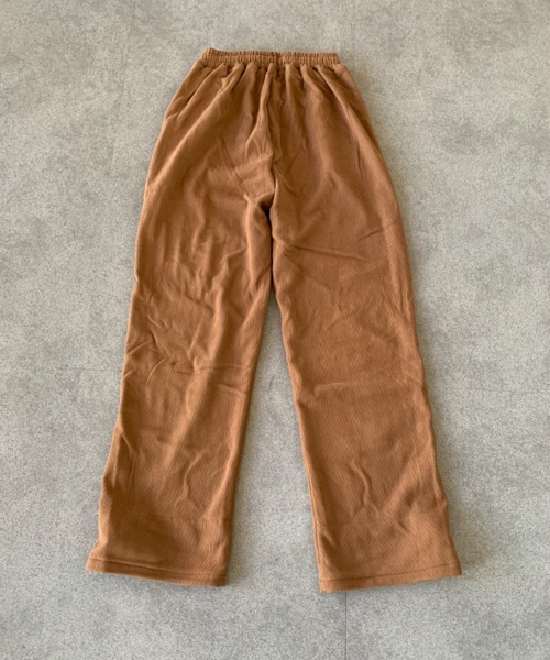 パンツ 折り返しチェック柄コーデュロイイージーワイドパンツ メンズ