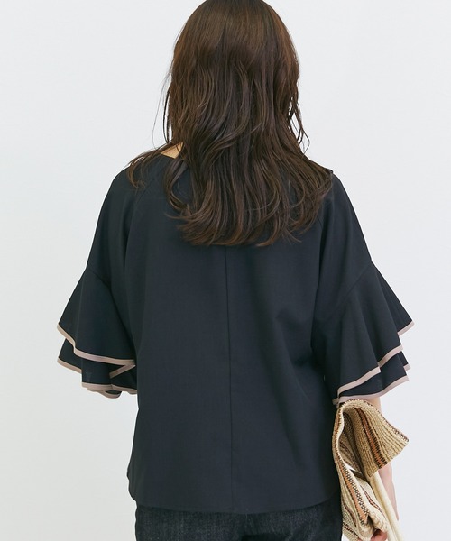 「INCEDE」 7分袖ブラウス M ブラック レディース_画像5