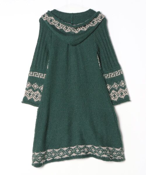 「FREE PEOPLE」 レースニットワンピース S グリーン レディース_画像2