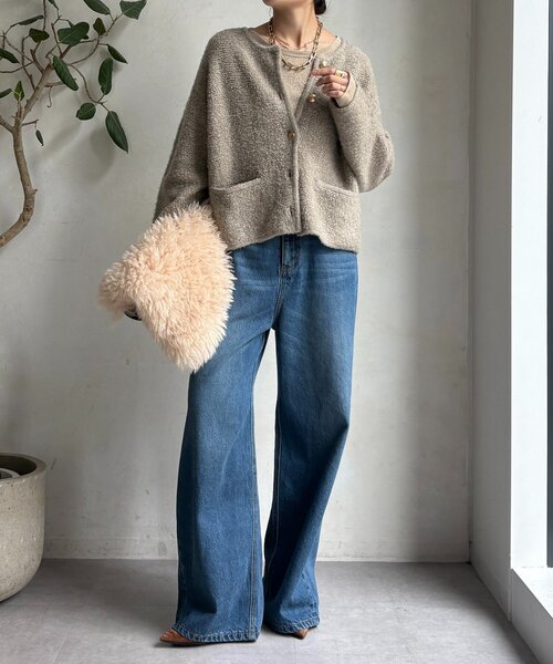 DouDou（ドゥドゥ） カーディガン ループヤーンニットジャケット