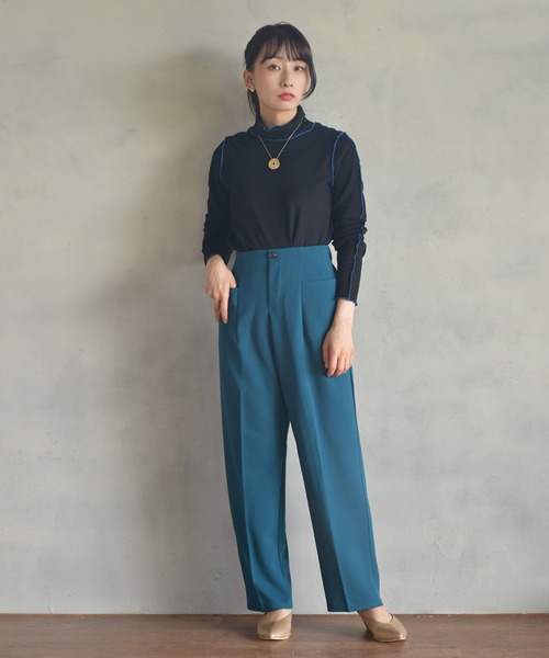 「BITTOKO」 パンツ FREE ターコイズブルー レディース_画像8