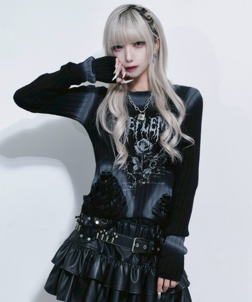 REFLEM レフレム　セーター　ブラック　黒 REFLEM（レフレム） ニット セーター 「REFLEM/レフレム」スプレー