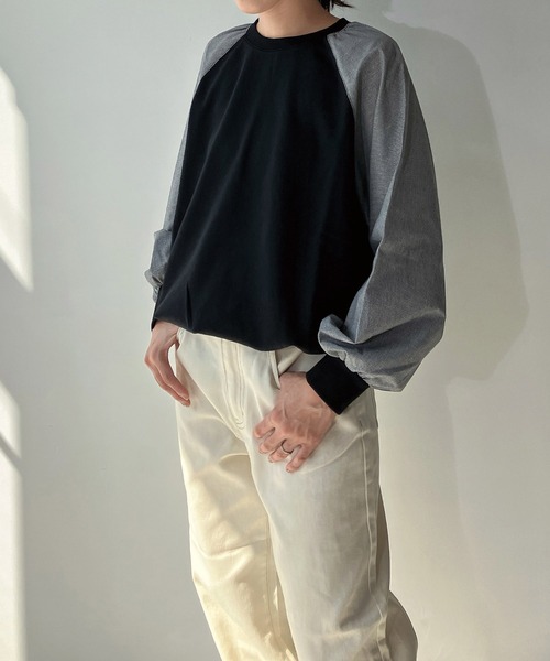 「AS KNOW AS plus」 スウェットカットソー FREE ブラック レディース_画像3