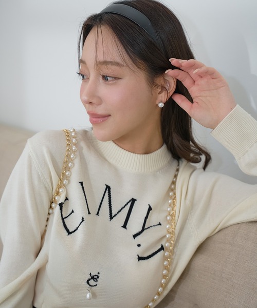 eimyistoire EIMYニットプルオーバー ホワイト EIMY ISTOIRE（エイミーイストワール） ニット セーター EIMYニット