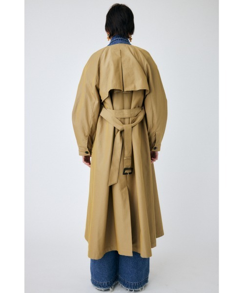 「MOUSSY」 トレンチコート 1 ライトカーキ レディース_画像3