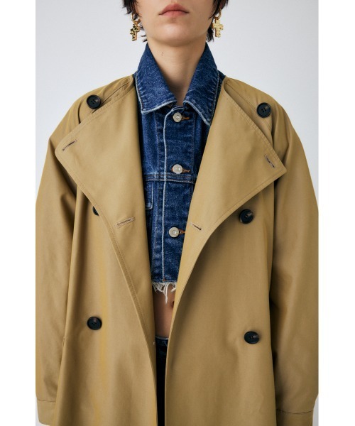 「MOUSSY」 トレンチコート 1 ライトカーキ レディース_画像5