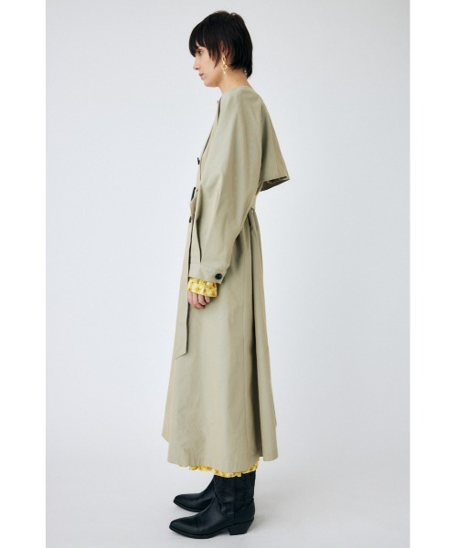 「MOUSSY」 トレンチコート 1 ライトカーキ レディース_画像9
