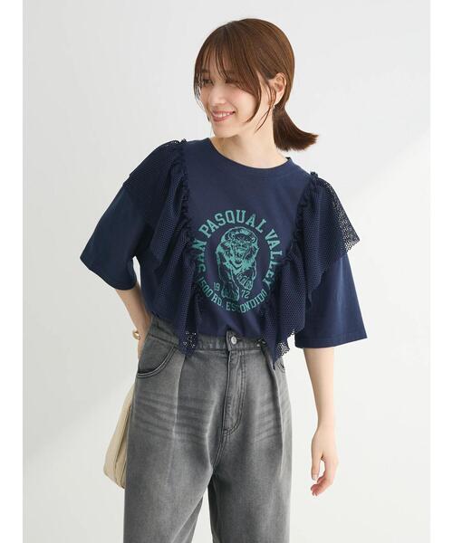 「Sugar spoon」 半袖Tシャツ FREE チャコールグレー レディース_画像6