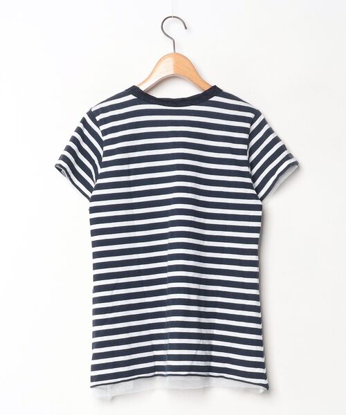 「sacai luck」 ボーダー柄半袖Tシャツ 1 ネイビー レディース_画像2