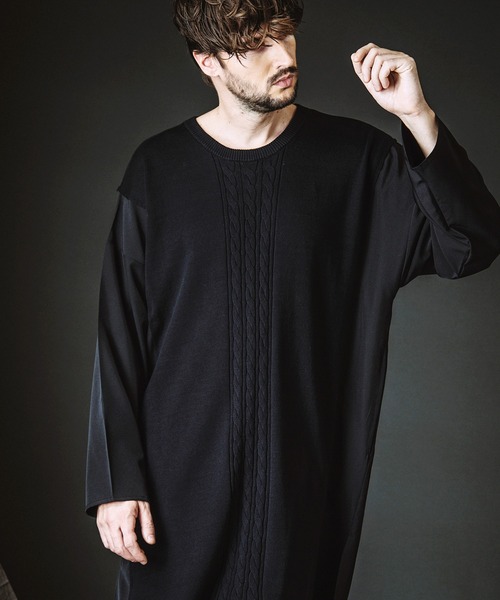 NO ID.（ノーアイディー） tシャツ 「NO ID.」Docking Knit Long 