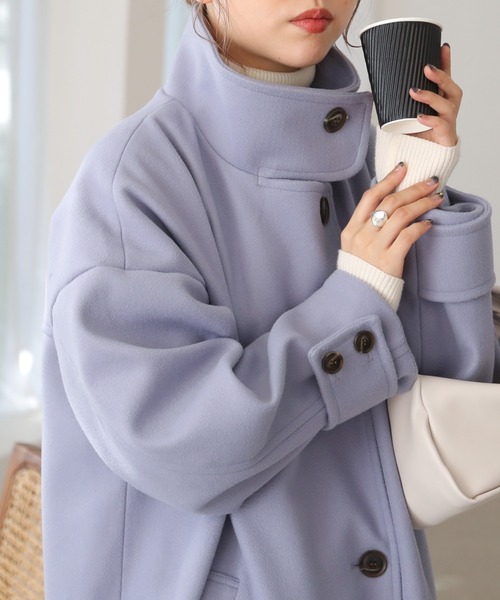 「RAY CASSIN」 ステンカラーコート FREE ブラック レディース_画像2