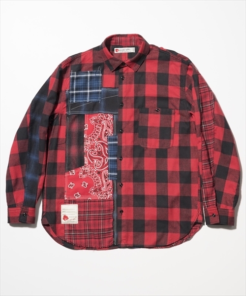 「SEVESKIG」 長袖シャツ X-LARGE レッド メンズ_画像3