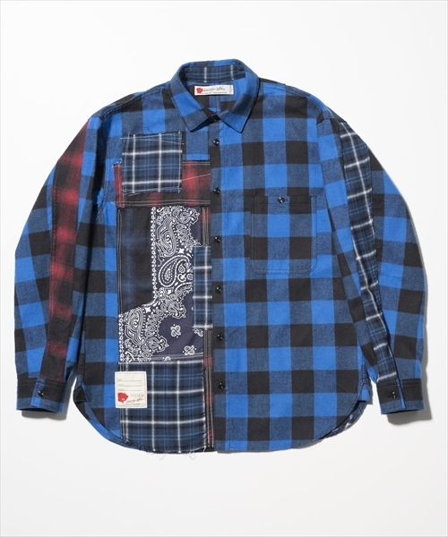 「SEVESKIG」 長袖シャツ X-LARGE レッド メンズ_画像5