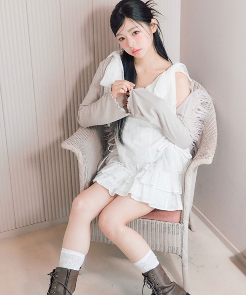 OLIVE des OLIVE 肩リボンミニキャミワンピとボレロセット セール】肩リボンミニキャミワンピとボレロセット（ワンピース