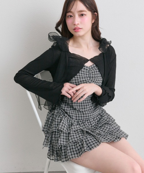 OLIVE des OLIVE 肩リボンミニキャミワンピとボレロセット OLIVE des OLIVE（オリーブデオリーブ） ワンピース 肩リボンミニ
