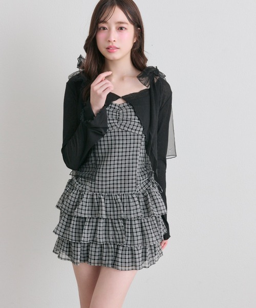 OLIVE des OLIVE 肩リボンミニキャミワンピとボレロセット OLIVE des OLIVE（オリーブデオリーブ） ワンピース 肩リボンミニ