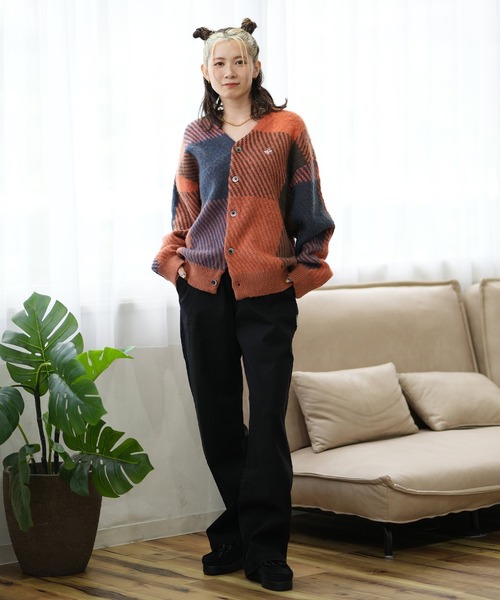 「ムラサキスポーツ」 ニットカーディガン M レッド レディース_画像6