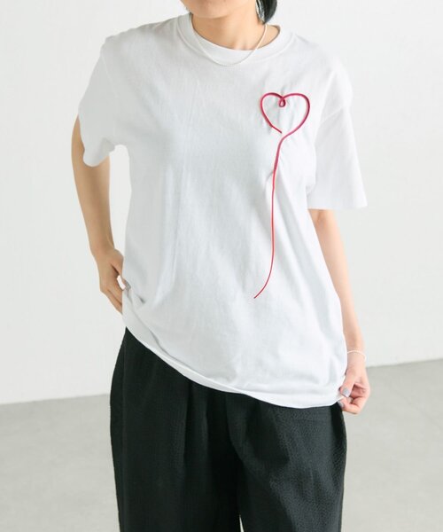 「ear PAPILLONNER」 「Sumi style」半袖カットソー FREE ホワイト レディース_画像3