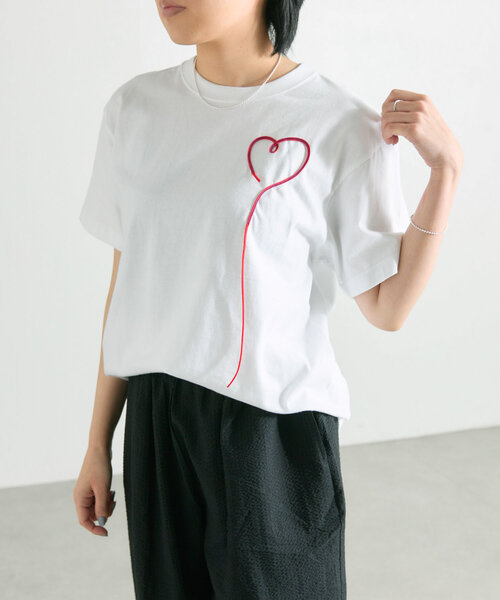 「ear PAPILLONNER」 「Sumi style」半袖カットソー FREE ホワイト レディース_画像6