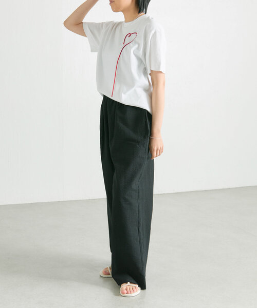 「ear PAPILLONNER」 「Sumi style」半袖カットソー FREE ホワイト レディース_画像9