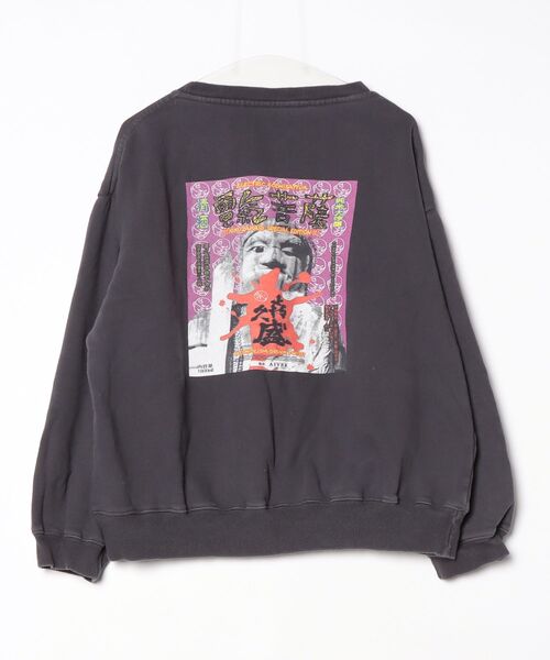 「AIVER」 スウェットカットソー MEDIUM チャコールグレー メンズ_画像2