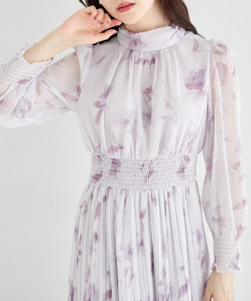 「tocco closet」 長袖ワンピース M ピンクベージュ レディース_画像7