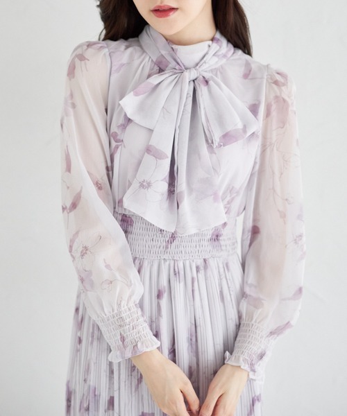 「tocco closet」 長袖ワンピース M ピンクベージュ レディース_画像9