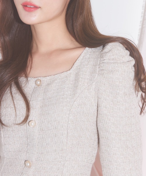 「tocco closet」 長袖ワンピース M ベージュ レディース_画像8