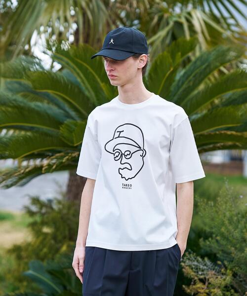TAKEO KIKUCHI（タケオキクチ） tシャツ 「BOWLER HAT LABEL」アイス