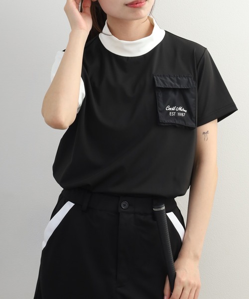 CECIL McBEE（セシルマクビー） tシャツ Outdoor Pocket Mock Neck Top