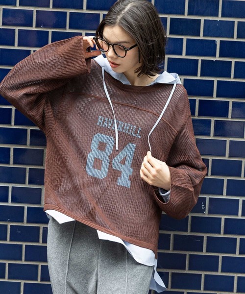niko and…（ニコアンド） ニット セーター カレッジメッシュプル